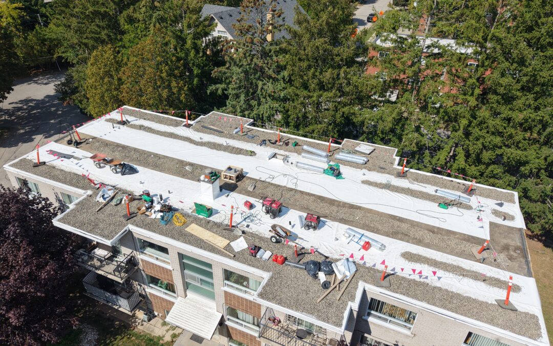 Goliath PVC Roofing Membrane Installed on Multi-Family Apartment Building in Burlington, Ontario